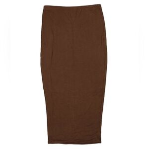 NAKED WARDROBE Bodycon Tube Skirt Brown Midi Size S